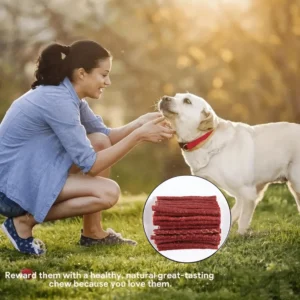 Meat sticks, made with all-natural ingredients, are natural, healthy, and easy-to-digest dog treats.