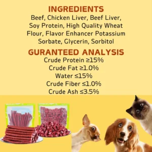 Meat sticks, made with all-natural ingredients, are natural, healthy, and easy-to-digest dog treats.