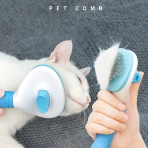 Brush for dog and cat hair, stainless steel comb for hygiene and pet care. Dog accessories.