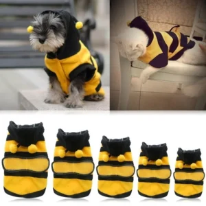 Bee Pet Coat Clothes with Dog Fur, Wool Clothing, Sweatshirts for Dogs and Cats