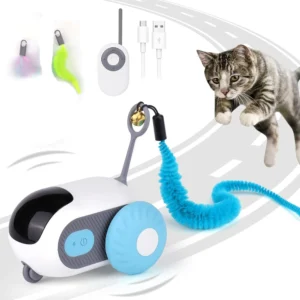Intelligent Toy for Cats: Automatic Toy Car with 2 Modes, Movements Controlled by Remote Control